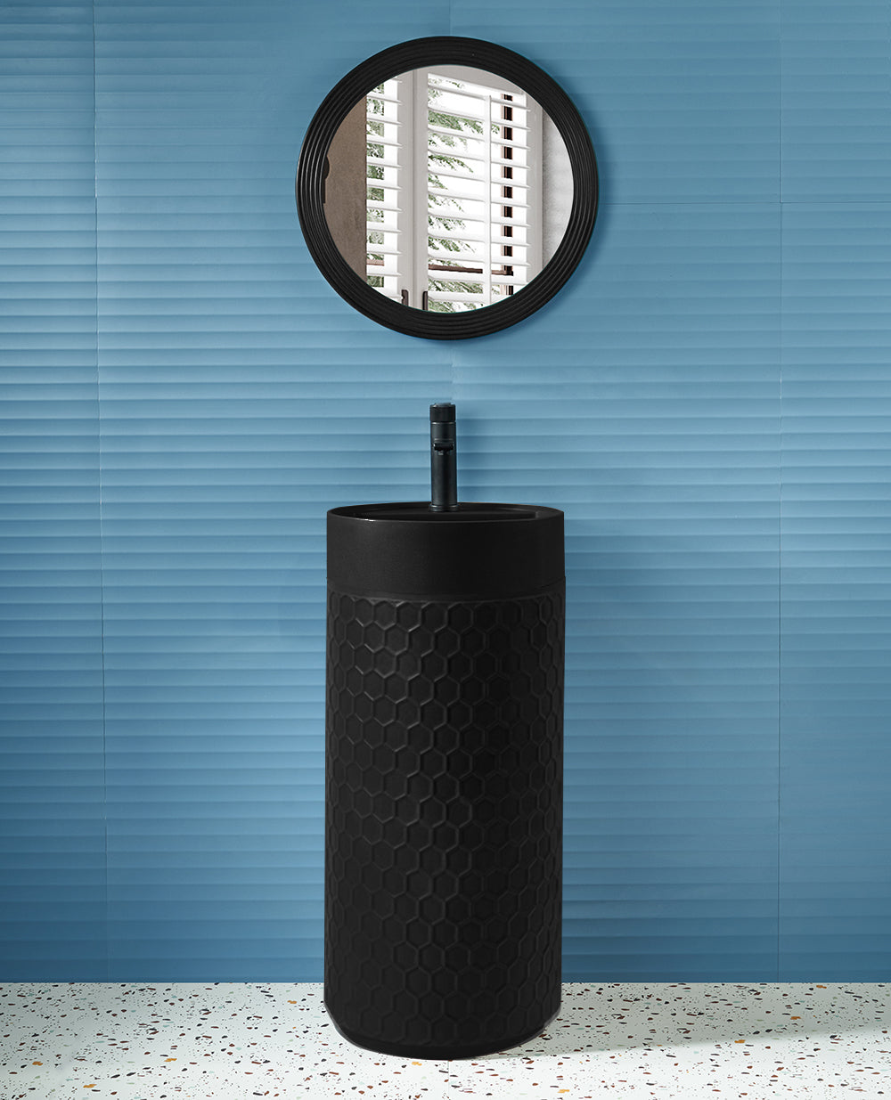 Marbo Ceramic pedestal wash basin | EQAS-005