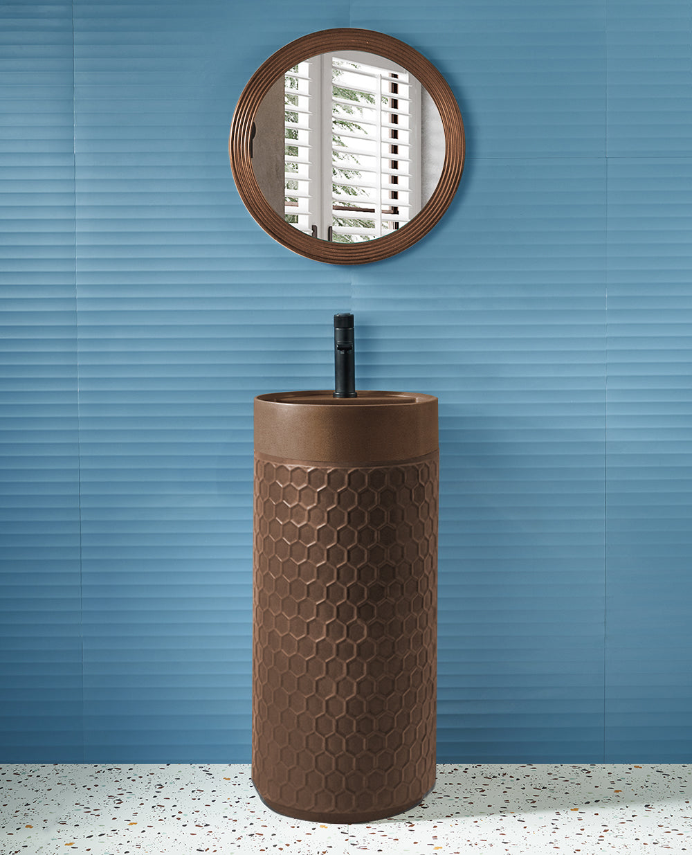 Marbo Ceramic pedestal wash basin | EQAS-005