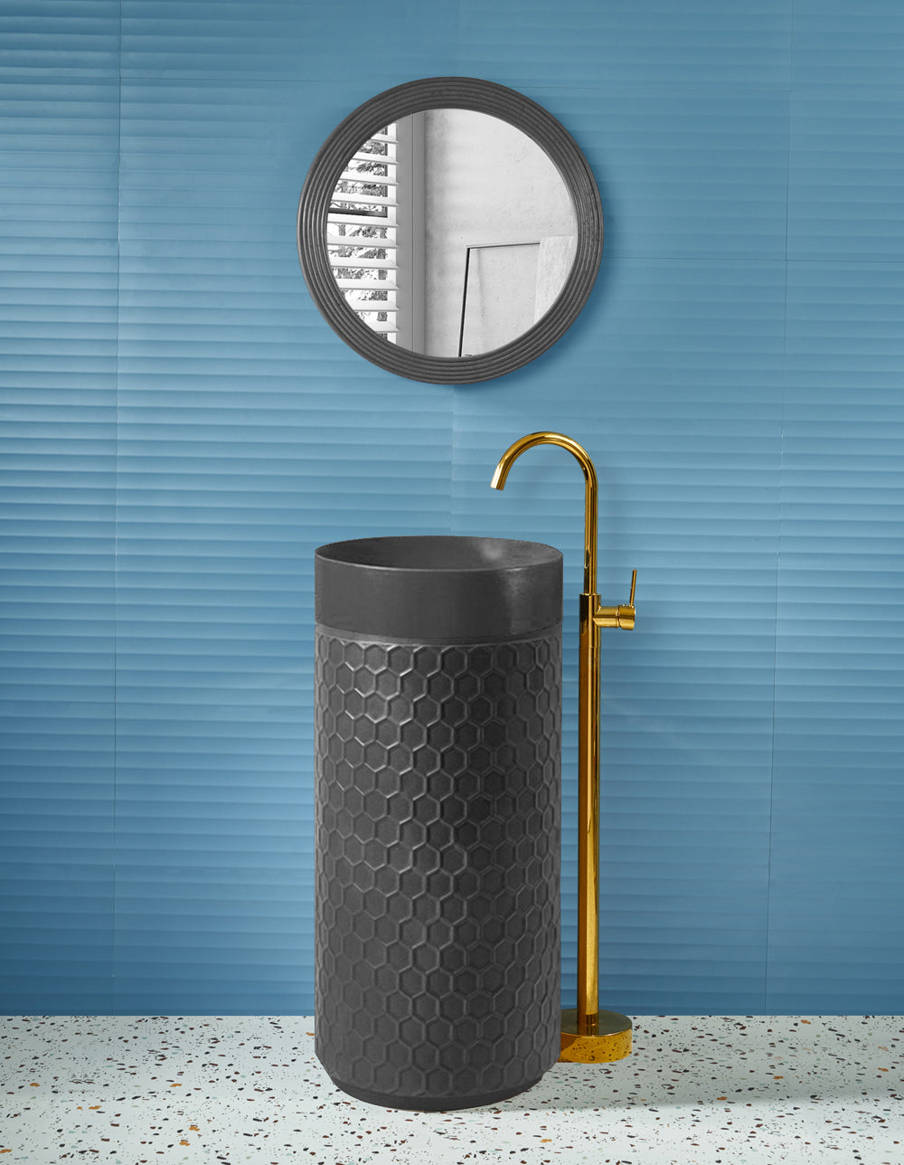 Marbo Ceramic pedestal wash basin | EQAS-005