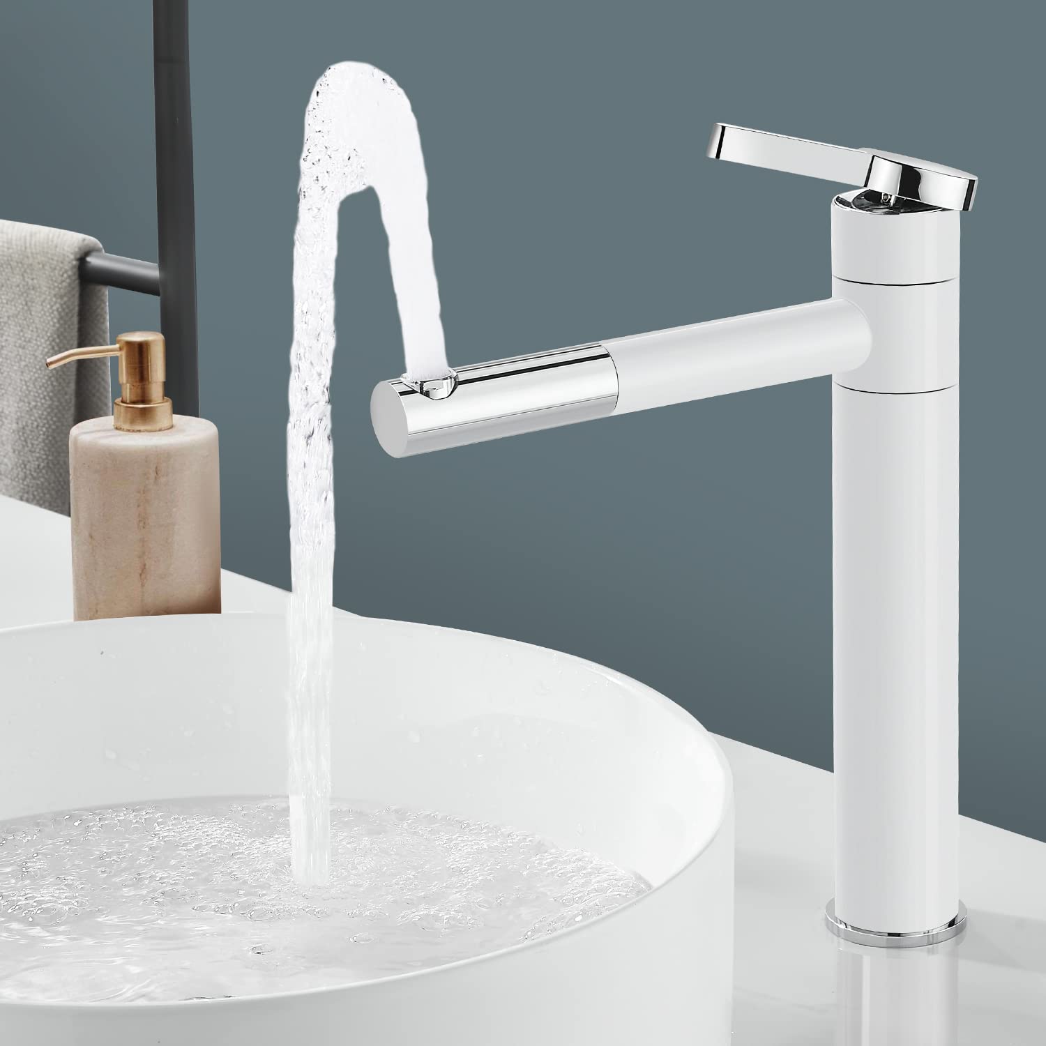 MARBO WHITE MATT&CHROME FAUCET| NF 2220