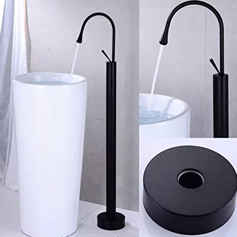 - MARBO Freestanding Bathtub Faucet – Matte Black, Drop Shape