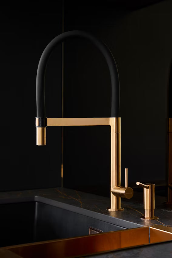 MARBO ARC DECK MOUNT BLACK&GOLD SINK FAUCET | 309