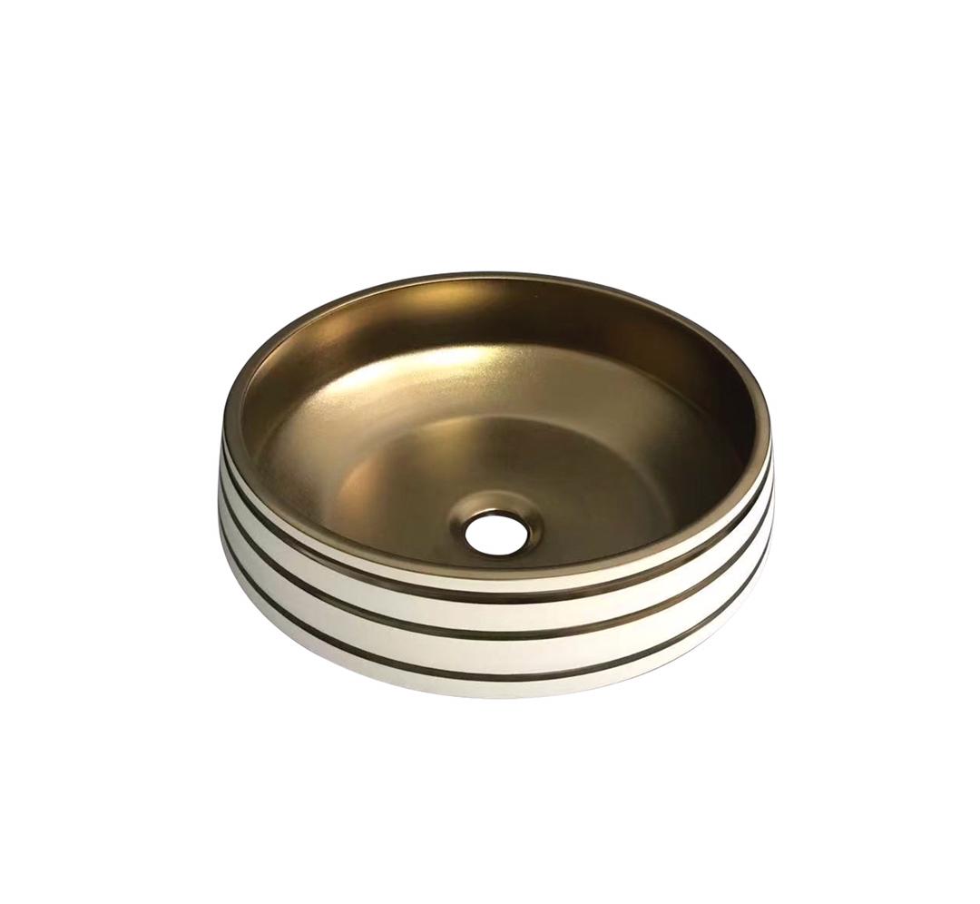 MATT GOLD&WHITE TABLE TOP | N 641