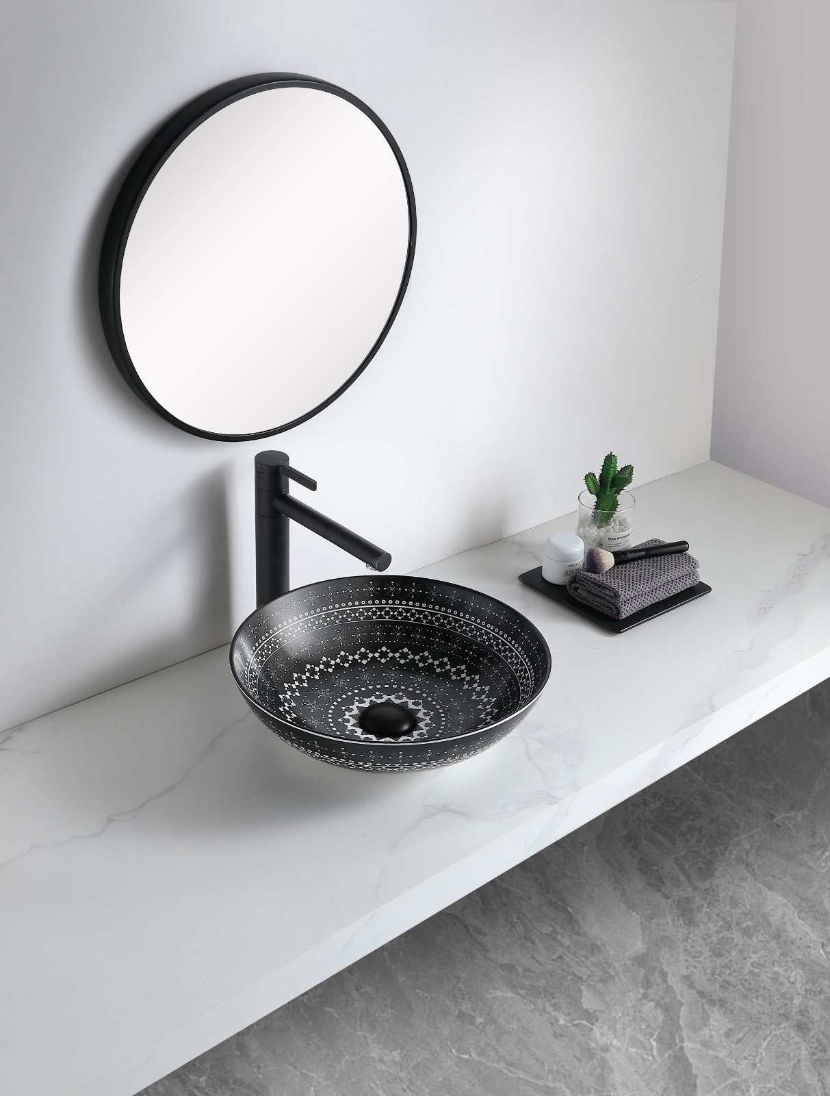 MARBO BLACK MORROCAN TABLE TOP| N 675