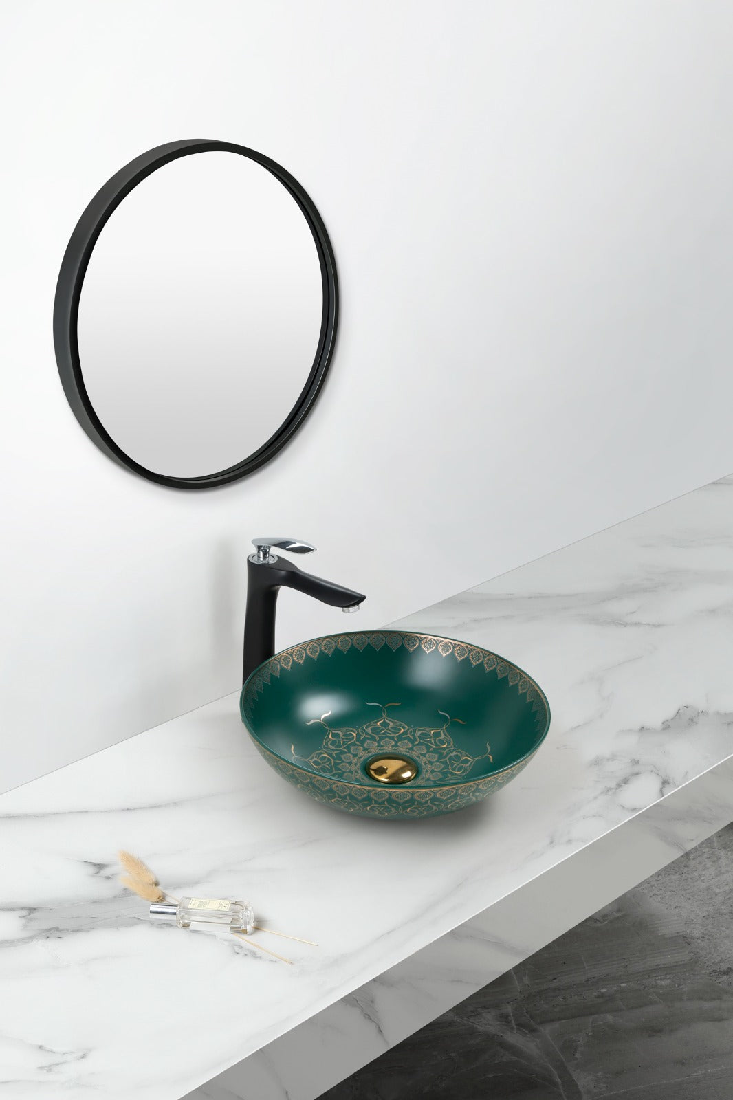 MARBO DARK GREEN MORROCCAN TABLE TOP |N 678