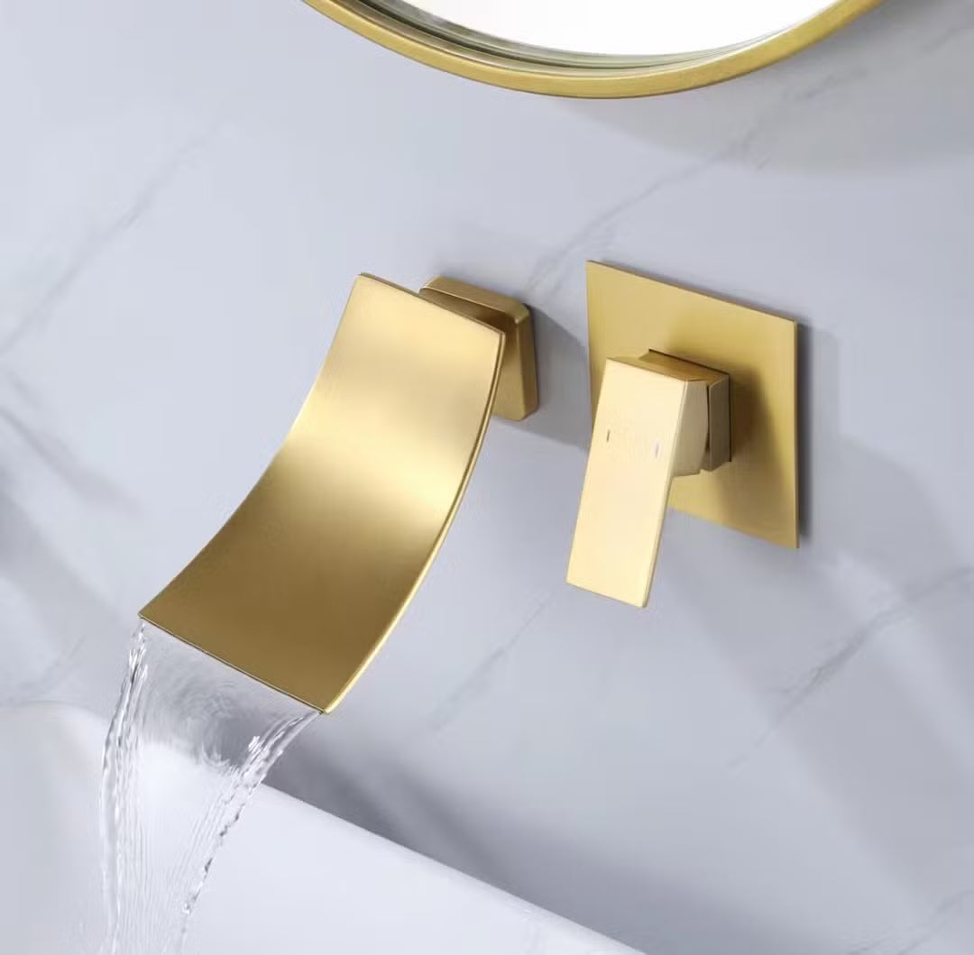 Waterfall Spout Faucet – Dual Hole Basin Mixer, Single Lever