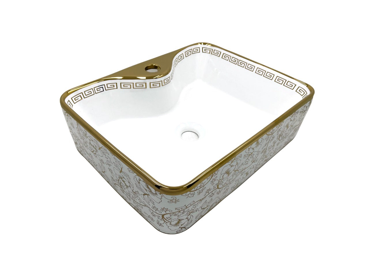 MARBO WHITE &ROSEGOLD GLOSSY TABLE TOP | N827