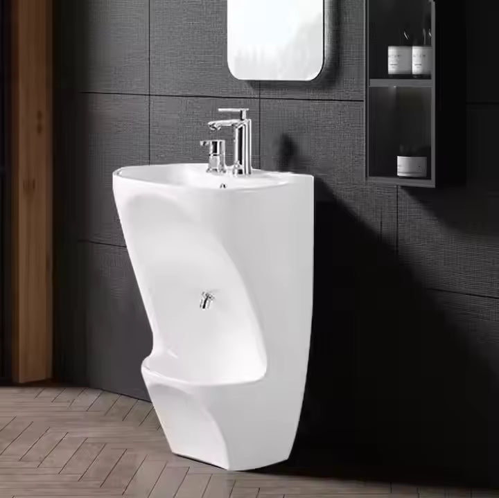 Muslim Wudu wash Basin Premium Designer Pedestal Basin (White)