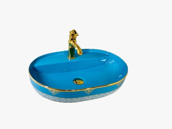 MARBO SKYBLUE&GOLD EDGE TABLE TOP| N 911