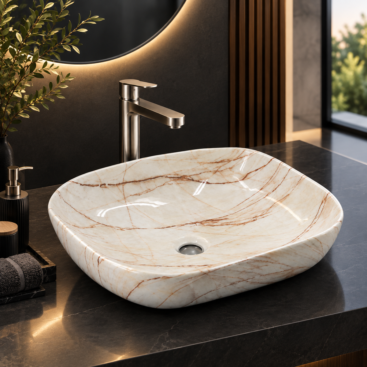 Marbo Calacatta Marble Wash Basin | NCTT-400