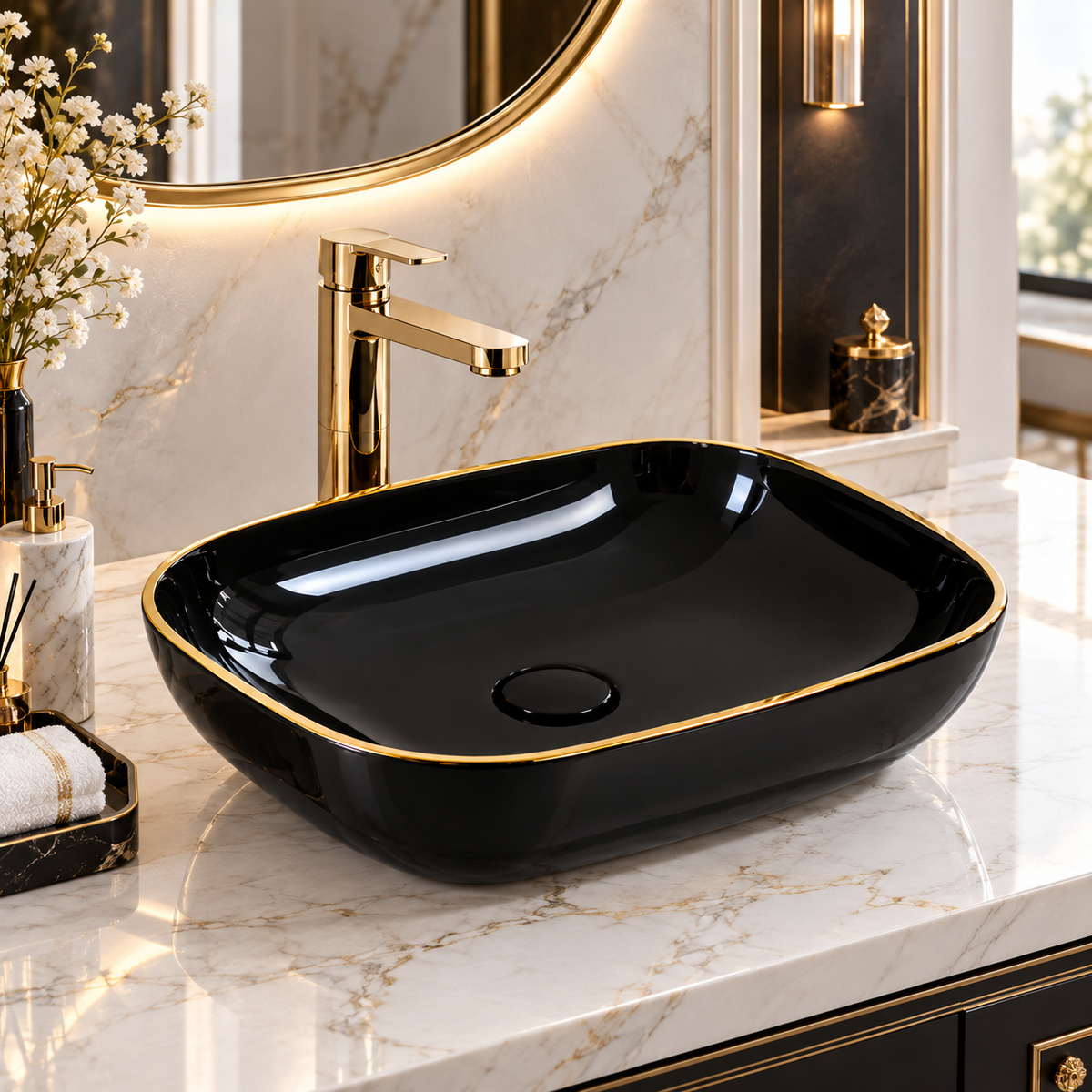 Marbo Royal Black Wash Basin| NCTT-513