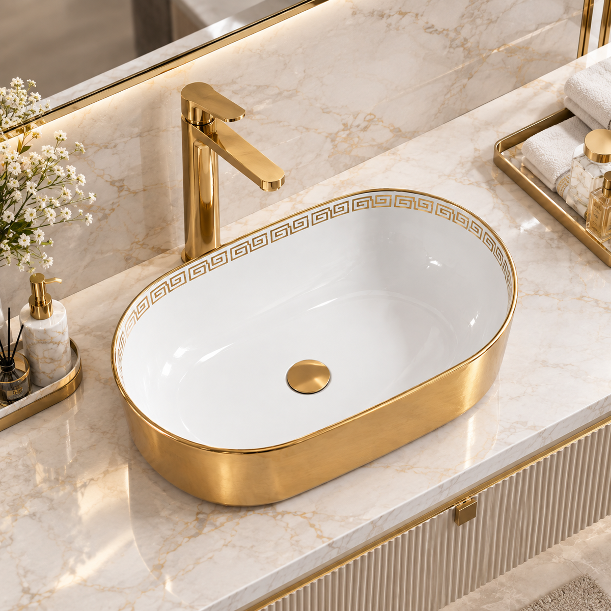 Marbo Royal Greek Key Wash Basin| NCTT 950