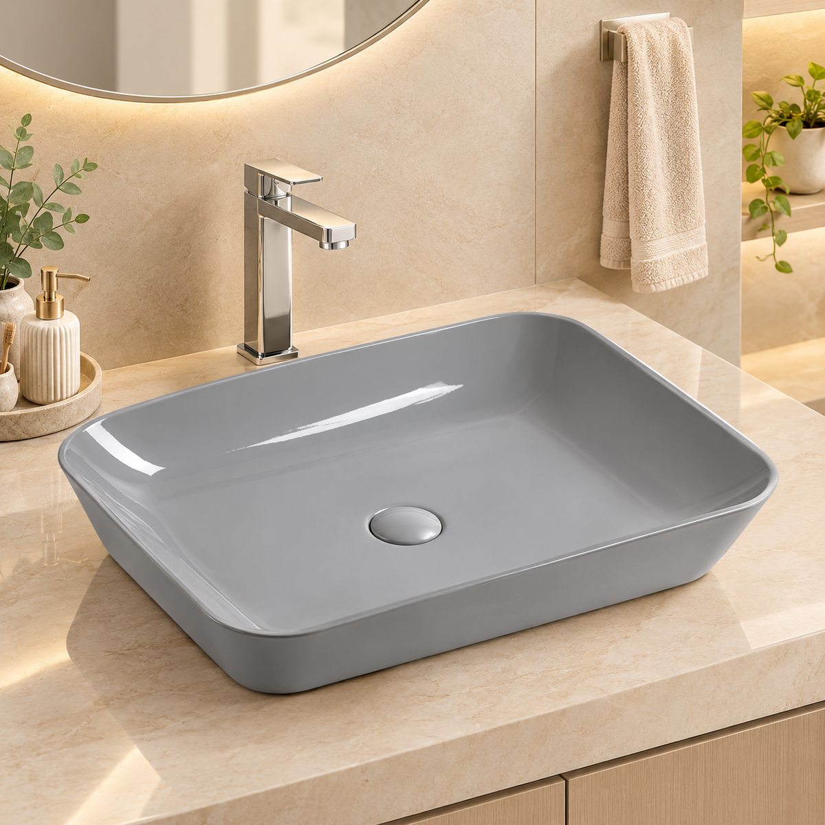 Grey Glossy Wash Basin| NCGB 2002