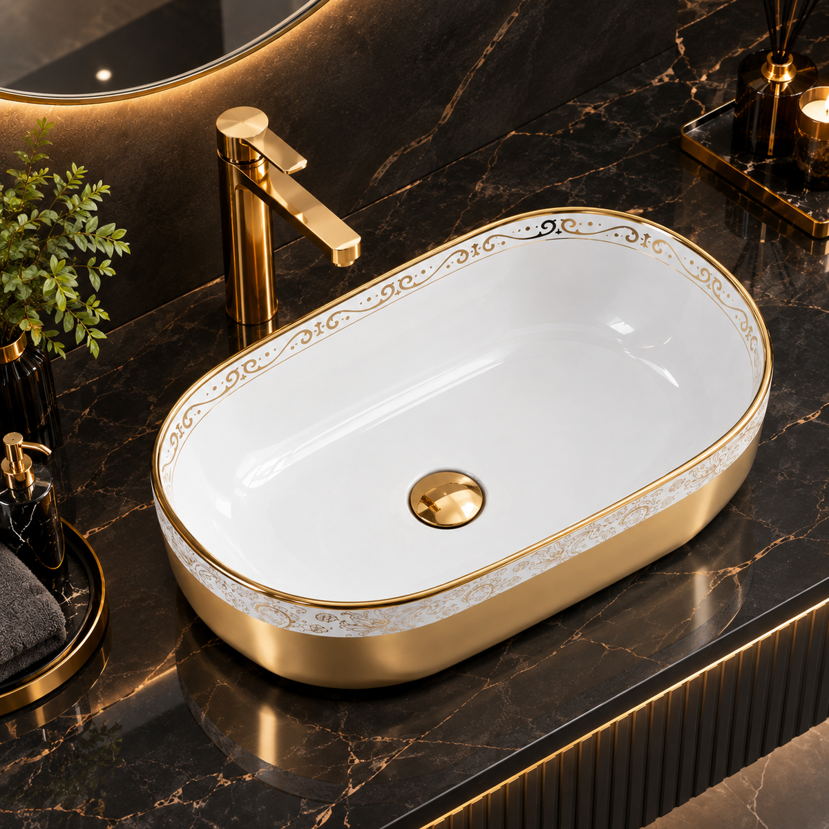 Marbo Gold Oval Basin| NCTT 948
