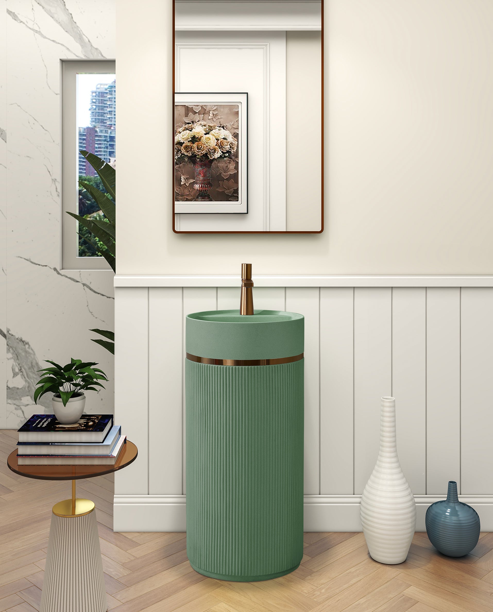 Marbo Ceramic pedastal wash basin |EQAS35