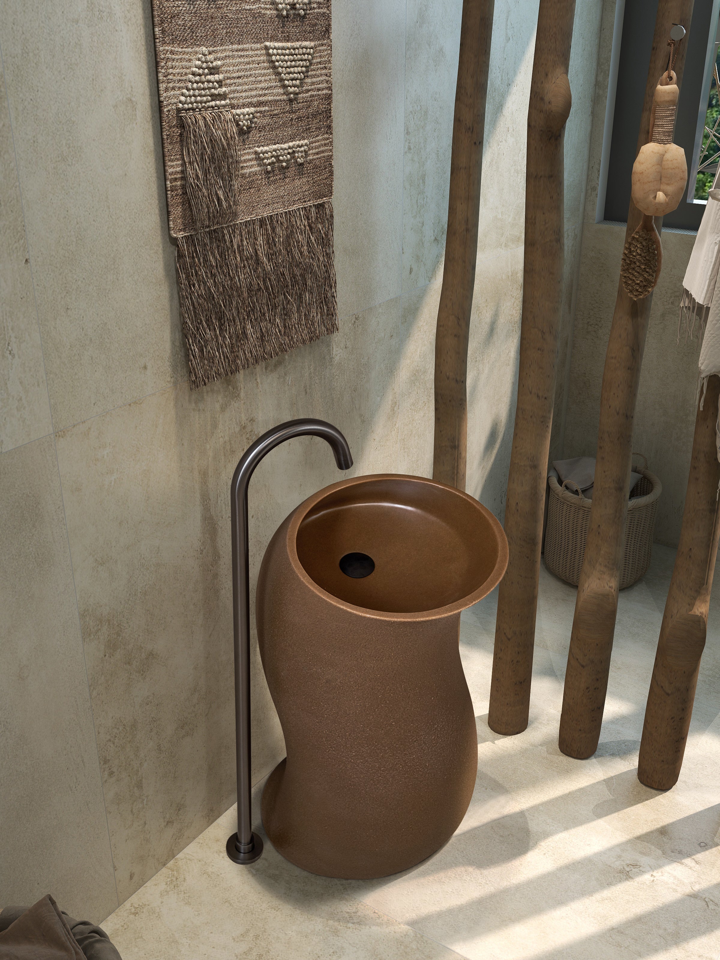 MarboFree Standing Artificial Stone Sink | EQAS039