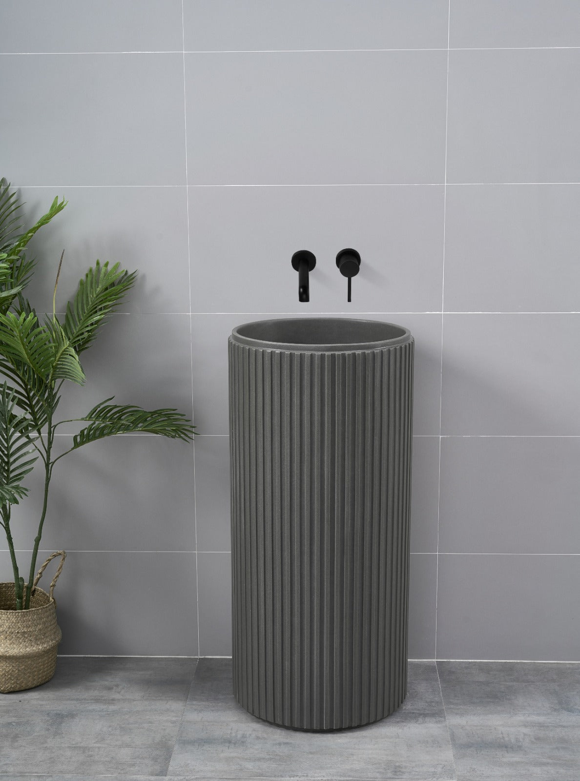 Marbo Acrylic Resin & Quartz Pedestal Basin | EQAS050