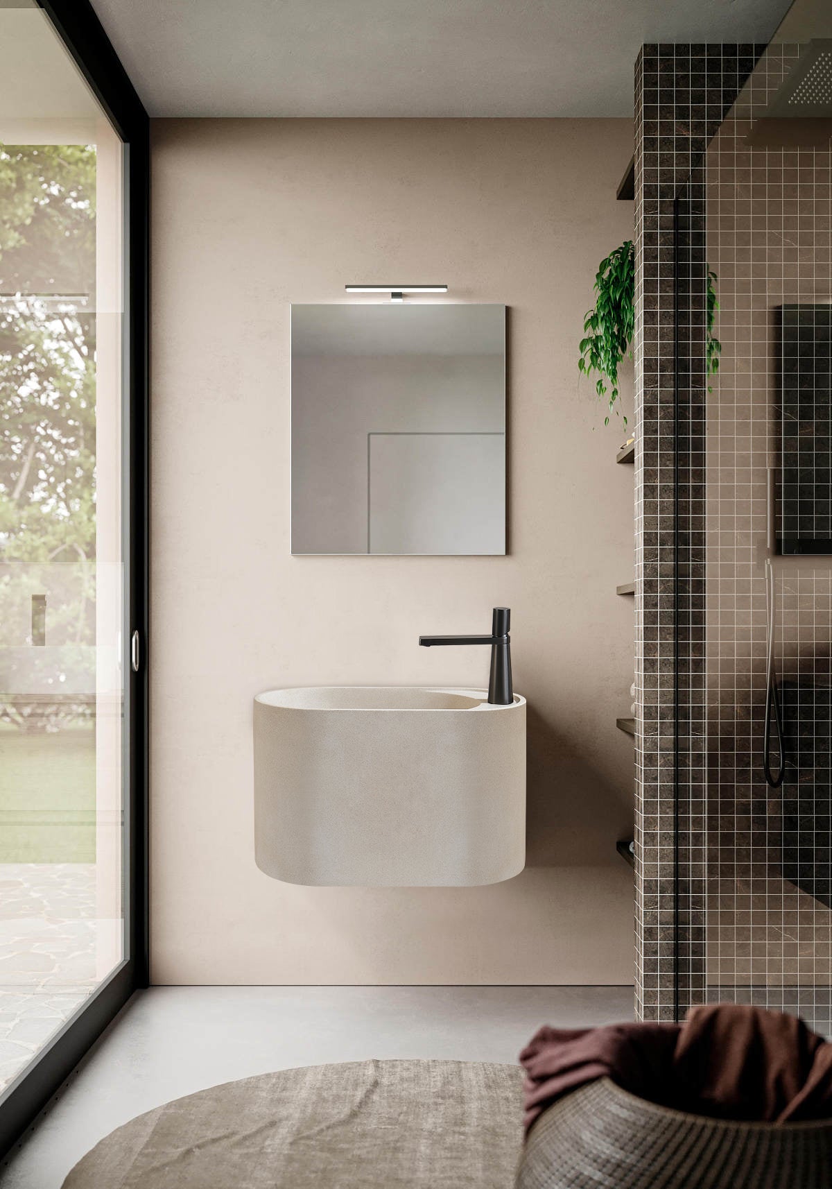 Marbo Wall hung basin – sandy white | EQAT04
