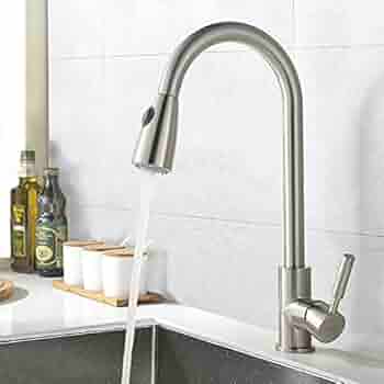 MARBO High Arc Kitchen Faucet – Chrome Finish, 360° Swivel, Pull-Down Sprayer