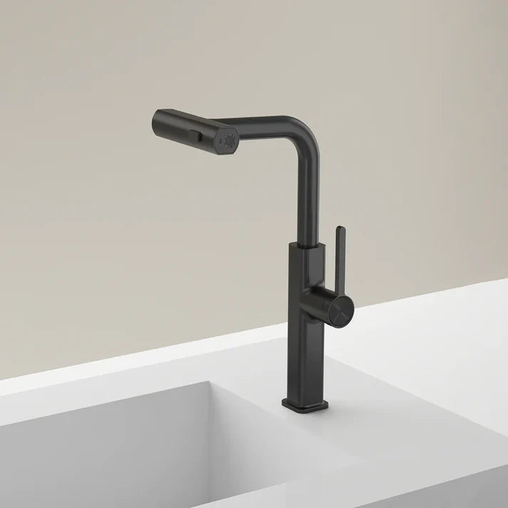 Waterfall Kitchen Faucet – MARBO 360° Brass, Pull-Out Design