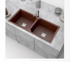 DOUBLE BOWL QUARTS SINK (BROWN)