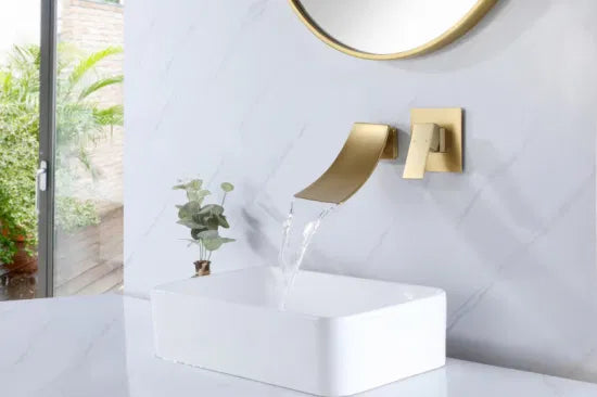 Waterfall Spout Faucet – Dual Hole Basin Mixer, Single Lever