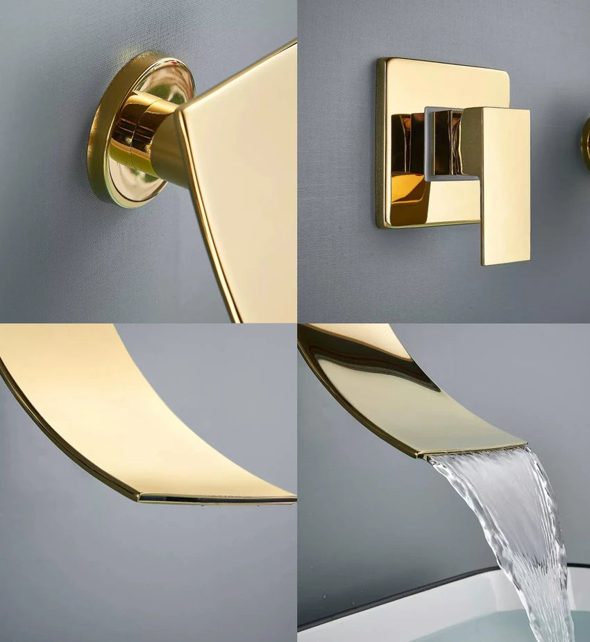 Waterfall Spout Faucet – Dual Hole Basin Mixer, Single Lever