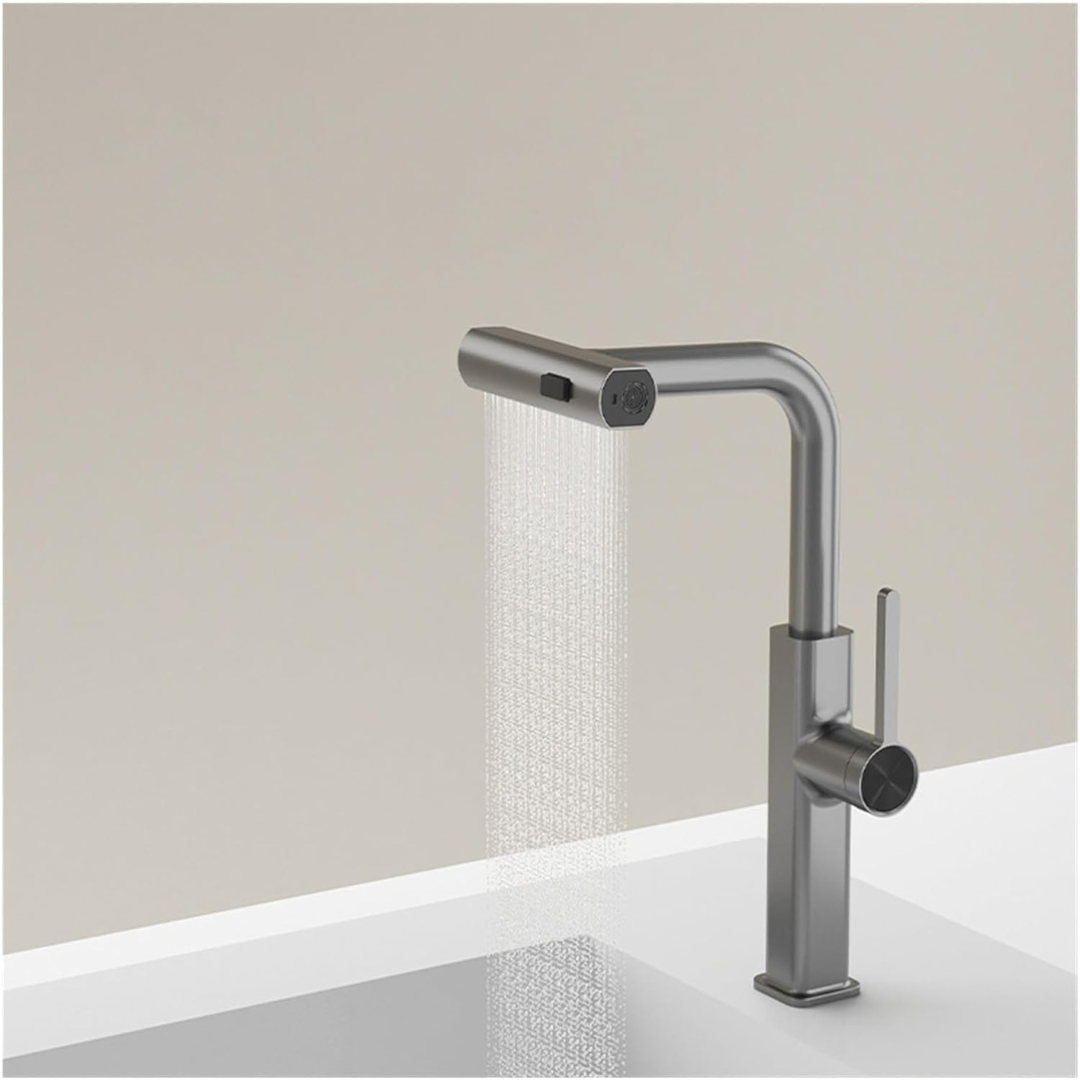 Waterfall Kitchen Faucet – MARBO 360° Brass, Pull-Out Design